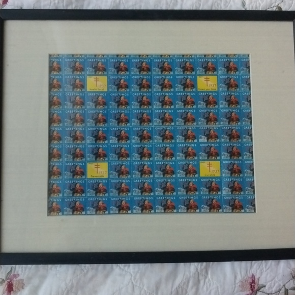 1937 page of framed stamps - Picture 1 of 4